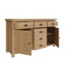 Brenthams Simplicity Woodfield Oak 2 Door 6 Drawer Sideboard