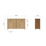 Brenthams Simplicity Woodfield Oak 2 Door 6 Drawer Sideboard