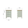 Brenthams Simplicity Ludlow 3 Drawer Bedside