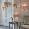 Gallery Highclere 3 Table Lamp - Light Chrome & Natural Linen