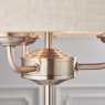 Gallery Highclere 3 Table Lamp - Light Chrome & Natural Linen