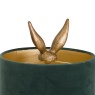 Hill Interiors Hill Interiors Antique Gold Hare Lamp With Green Velvet Shade