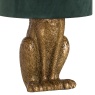 Hill Interiors Hill Interiors Antique Gold Hare Lamp With Green Velvet Shade