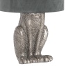 Hill Interiors Hill Interiors Antique Silver Hare Lamp With Grey Velvet Shade