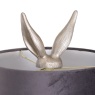 Hill Interiors Hill Interiors Antique Silver Hare Lamp With Grey Velvet Shade