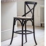 Gallery Cafe Stool Black With Rattan (PAIR)