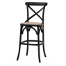 Gallery Gallery Cafe Stool Black With Rattan (PAIR)